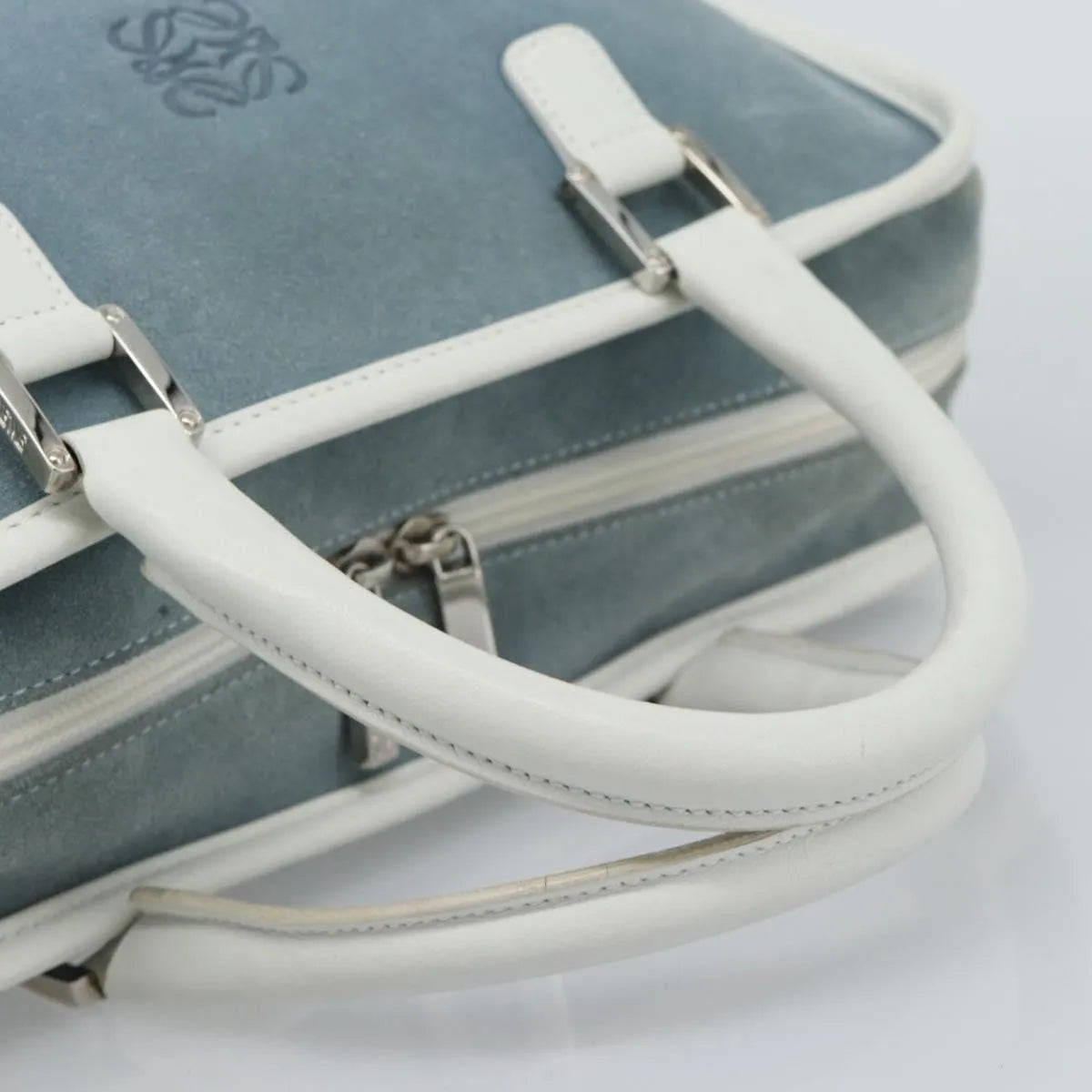 Loewe Amazona Suede Blue Suede Handbag (Pre-Owned)