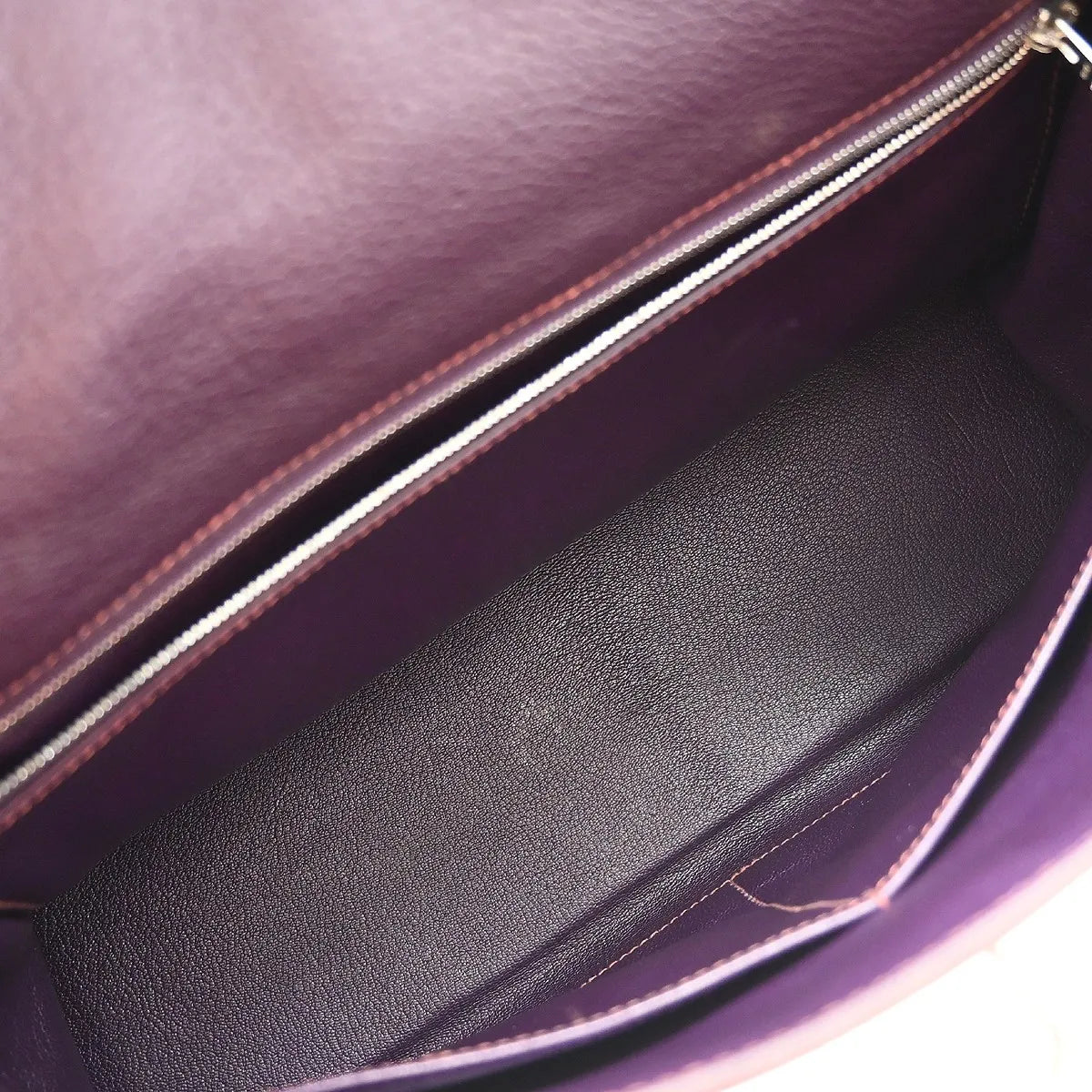 Hermes Kelly Retourne Clémence Taurillon Purple Leather Handbag (Pre-Owned)