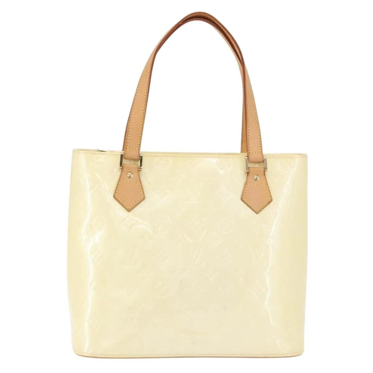 Louis Vuitton Houston Monogram Vernis Beige Patent_Leather Handbag (Pre-Owned)