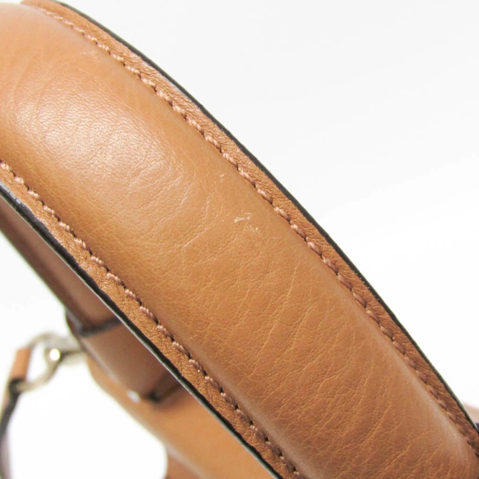 Salvatore Ferragamo Gancini Leather Brown Leather Shoulder Bag Bag (Pre-Owned)