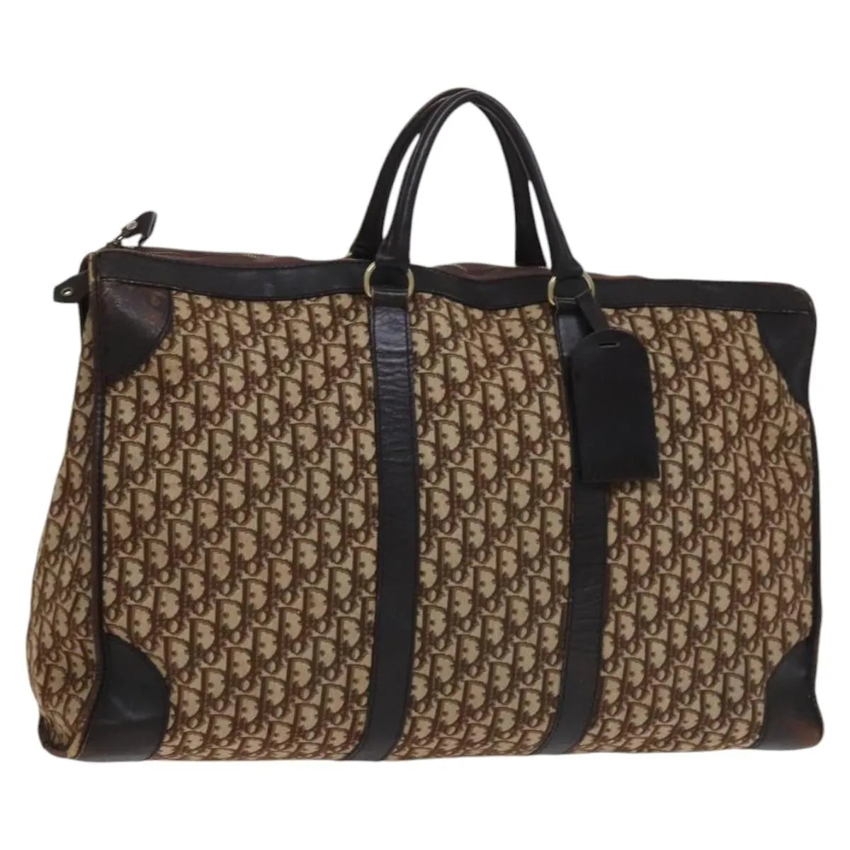 Christian Dior Vintage Trotter Boston Diorissimo Canvas Brown Canvas Handbag (Pre-Owned)