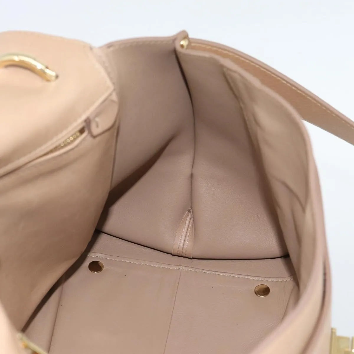 Salvatore Ferragamo Sofia Rainbow Saddle Leather Beige Leather Handbag (Pre-Owned)