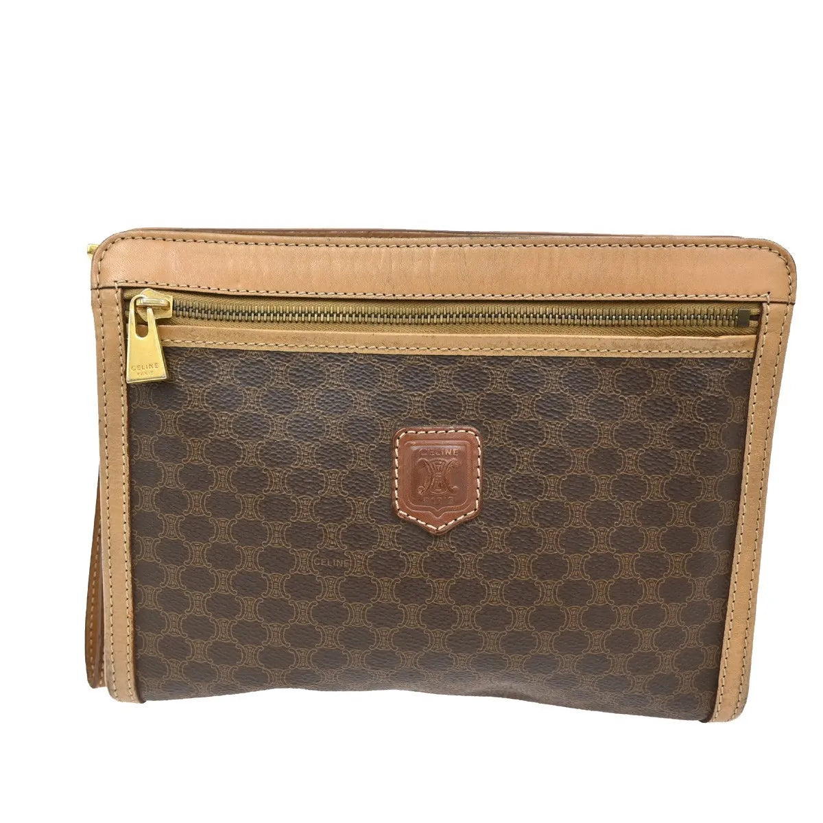 Celine Macadam Pochette Canvas And Leather Brown Canvas Clutche & Pouche Bag (Pre-Owned)