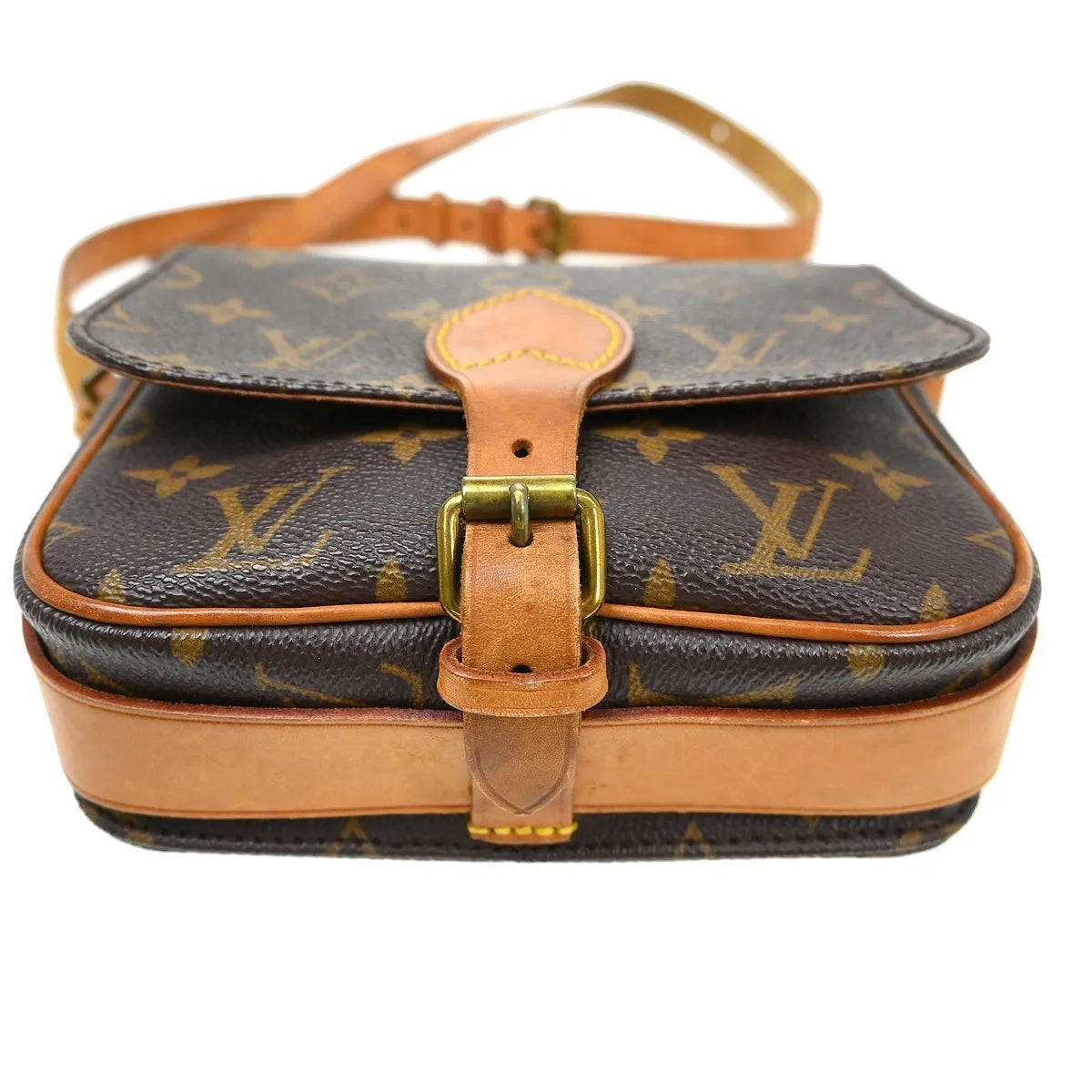 Louis Vuitton Cartouchiere Handbag Monogram Canvas Brown Canvas Shoulder Bag Bag (Pre-Owned)