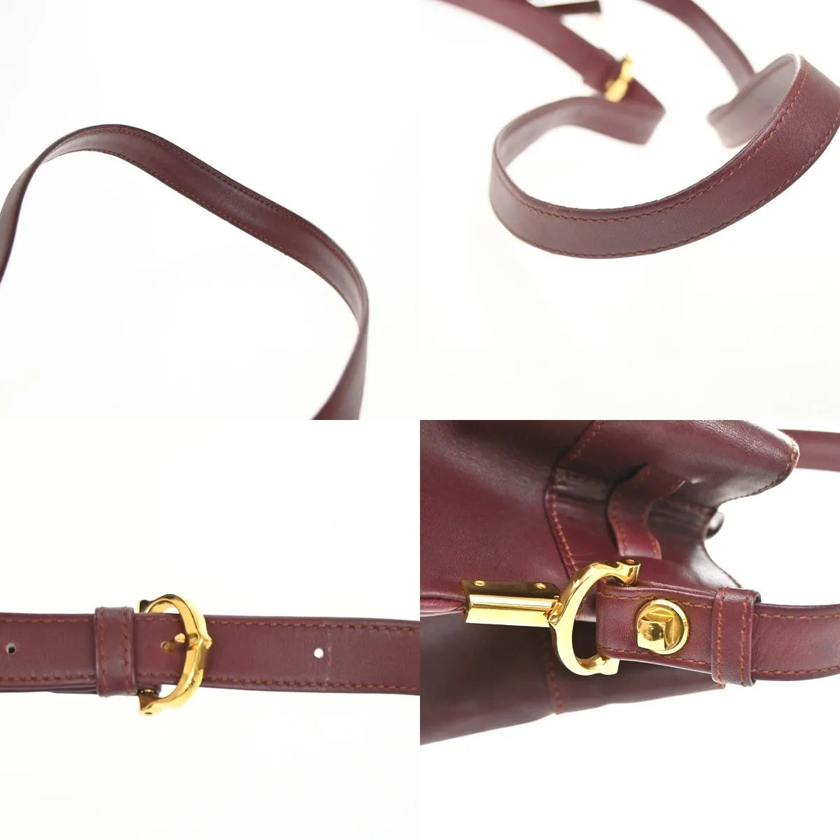 Cartier Must De Cartier Leather Red Leather Shoulder Bag Bag (Pre-Owned)