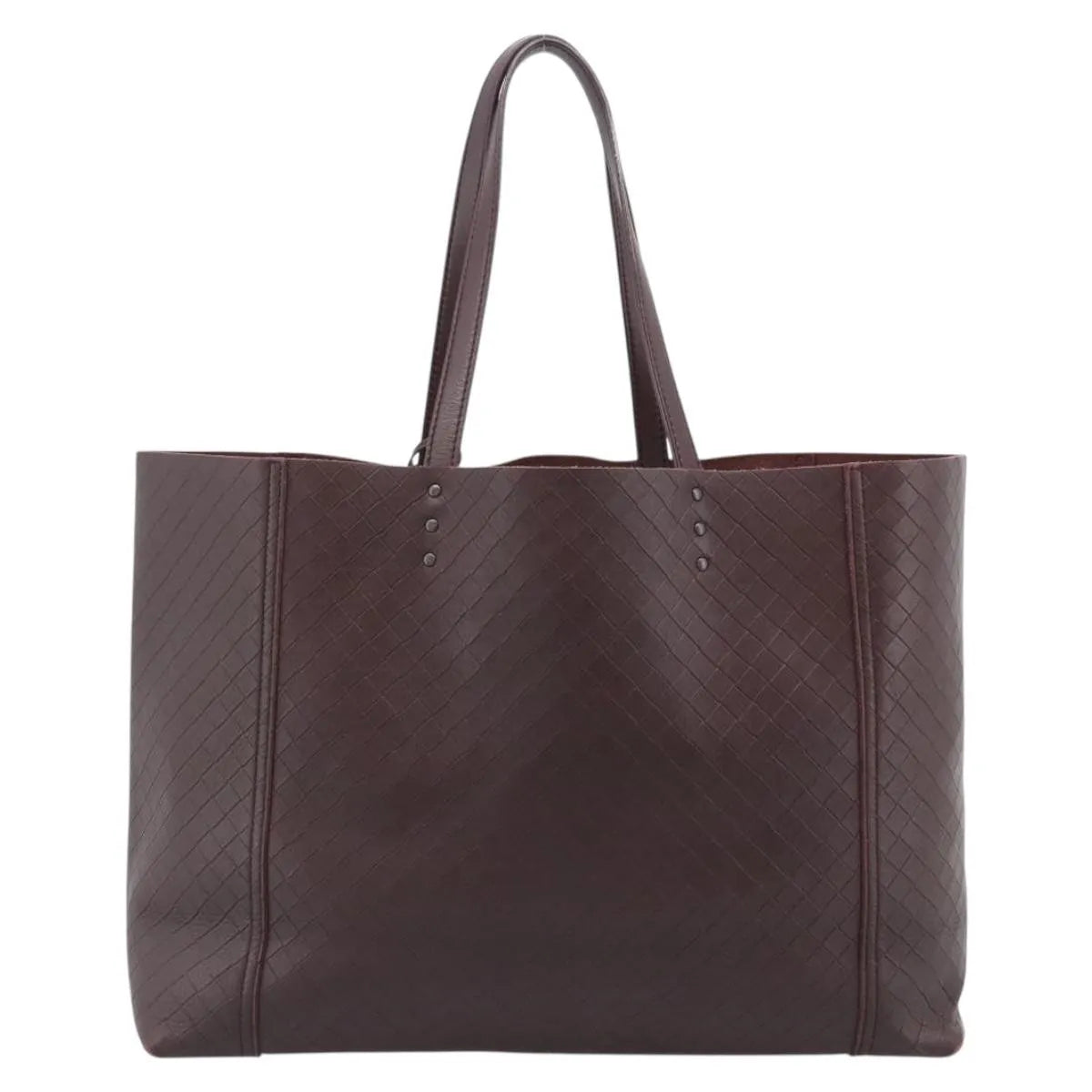 Bottega Veneta Intrecciomirage Tote Leather Brown Leather Tote Bag Bag (Pre-Owned)