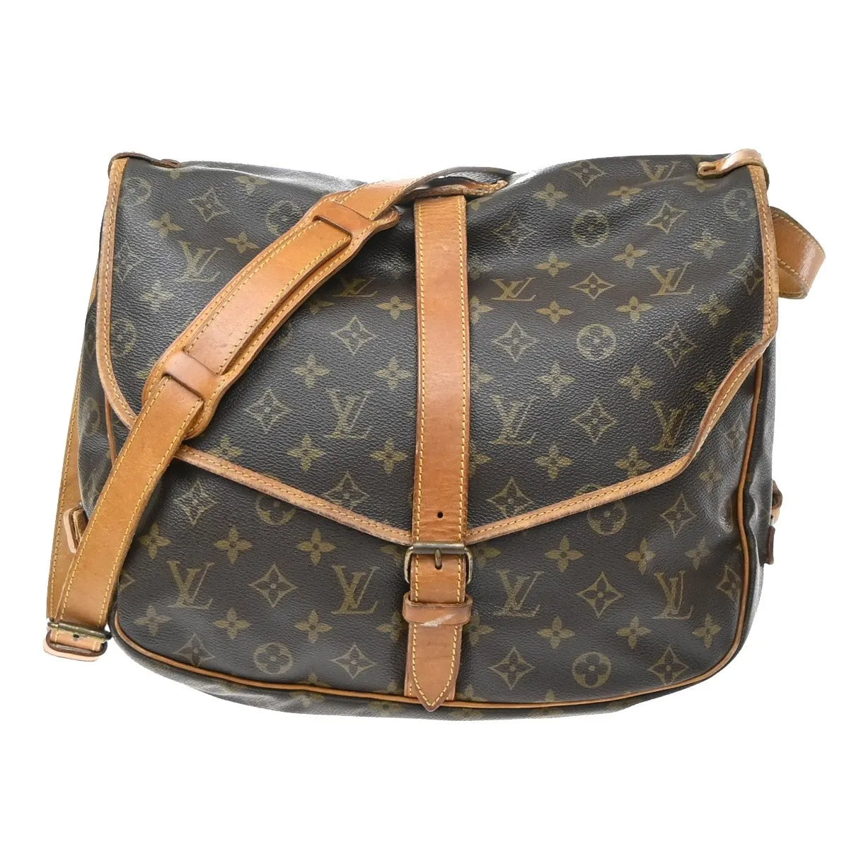 Louis Vuitton Saumur Monogram Canvas Brown Canvas Shoulder Bag Bag (Pre-Owned)