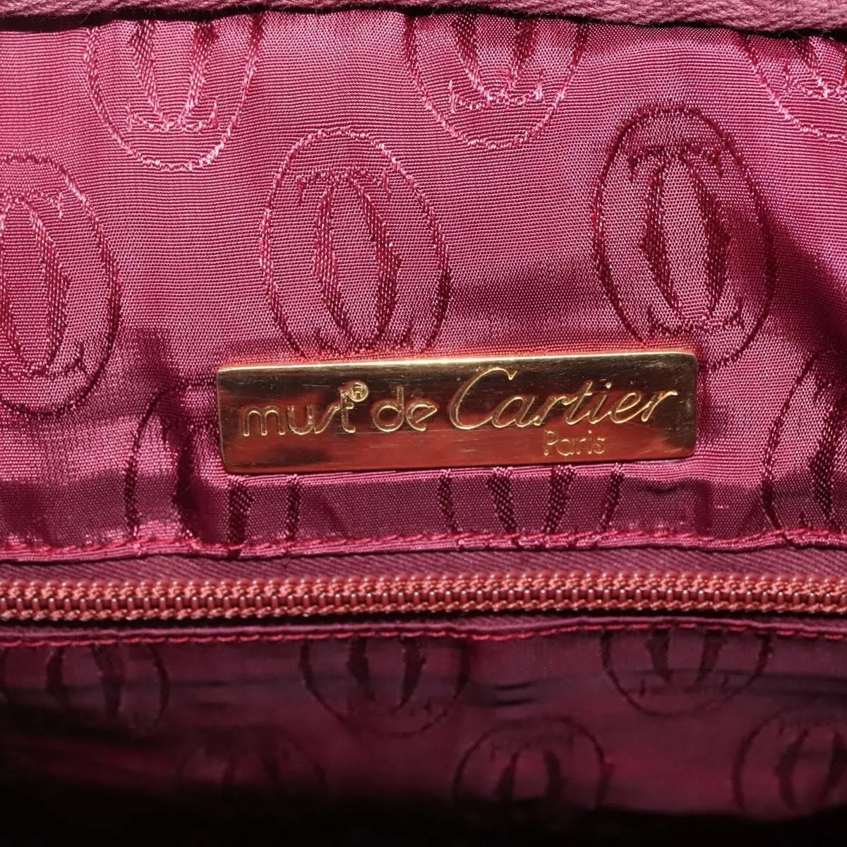 Cartier Tasseled Must De Cartier Leather Beige Leather Shoulder Bag Bag (Pre-Owned)