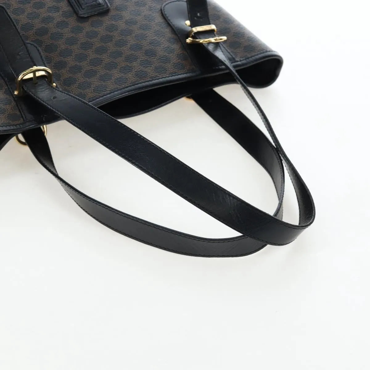 Celine C Macadam Tote Pvc Leather/ Macadam Canvas Black Pvc Shoulder Bag Bag (Pre-Owned)