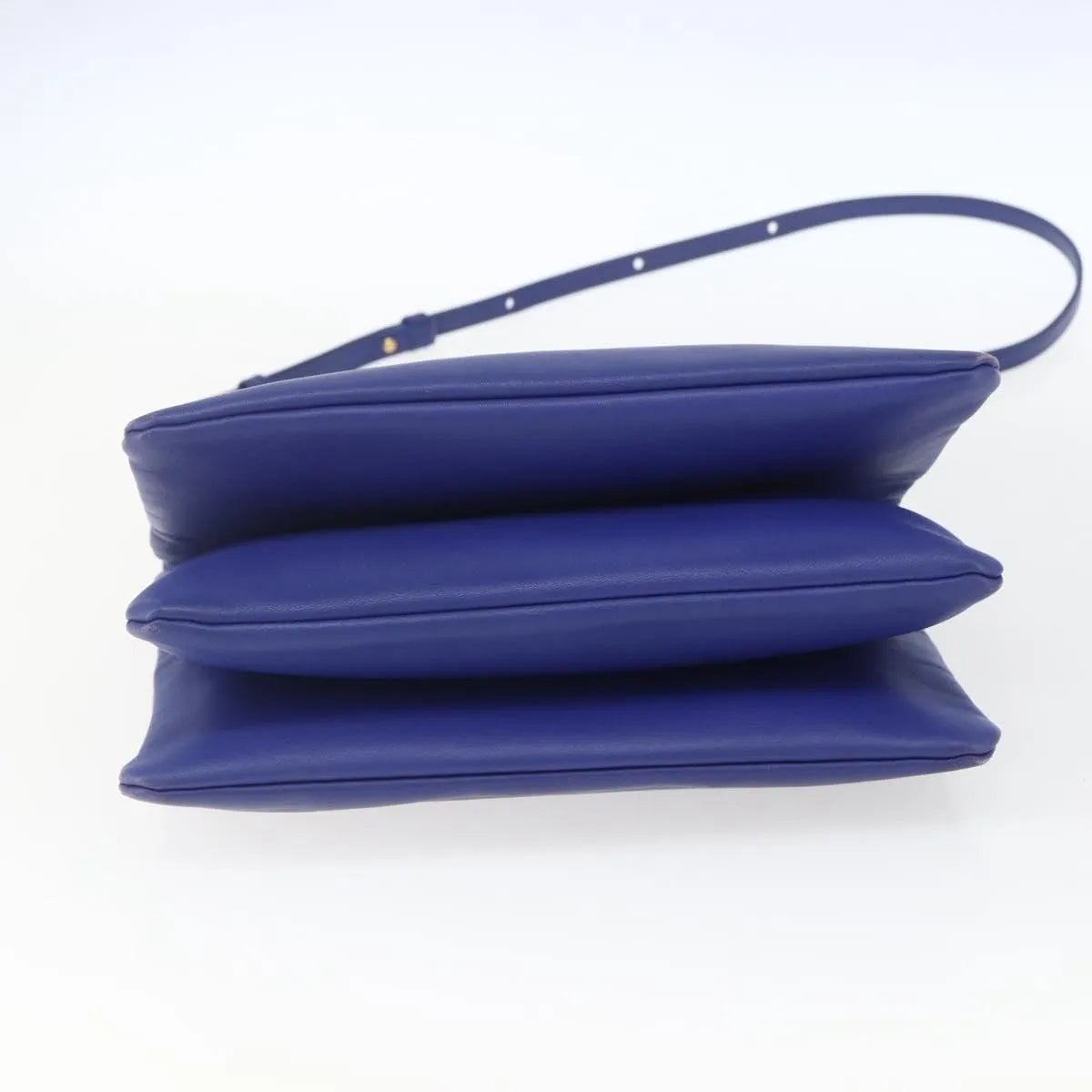 Celine Trio Leather Blue Leather Shoulder Bag Bag (Pre-Owned)