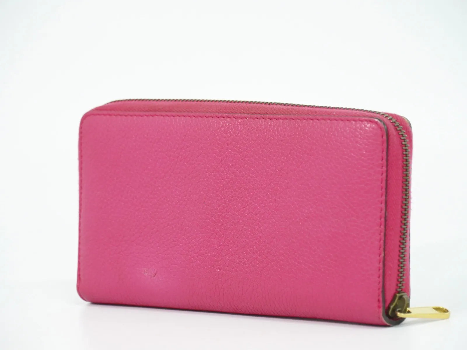 Gucci Vintage Logo Zip Around Leather Pink Leather Wallets Accessory (Pre-Owned)