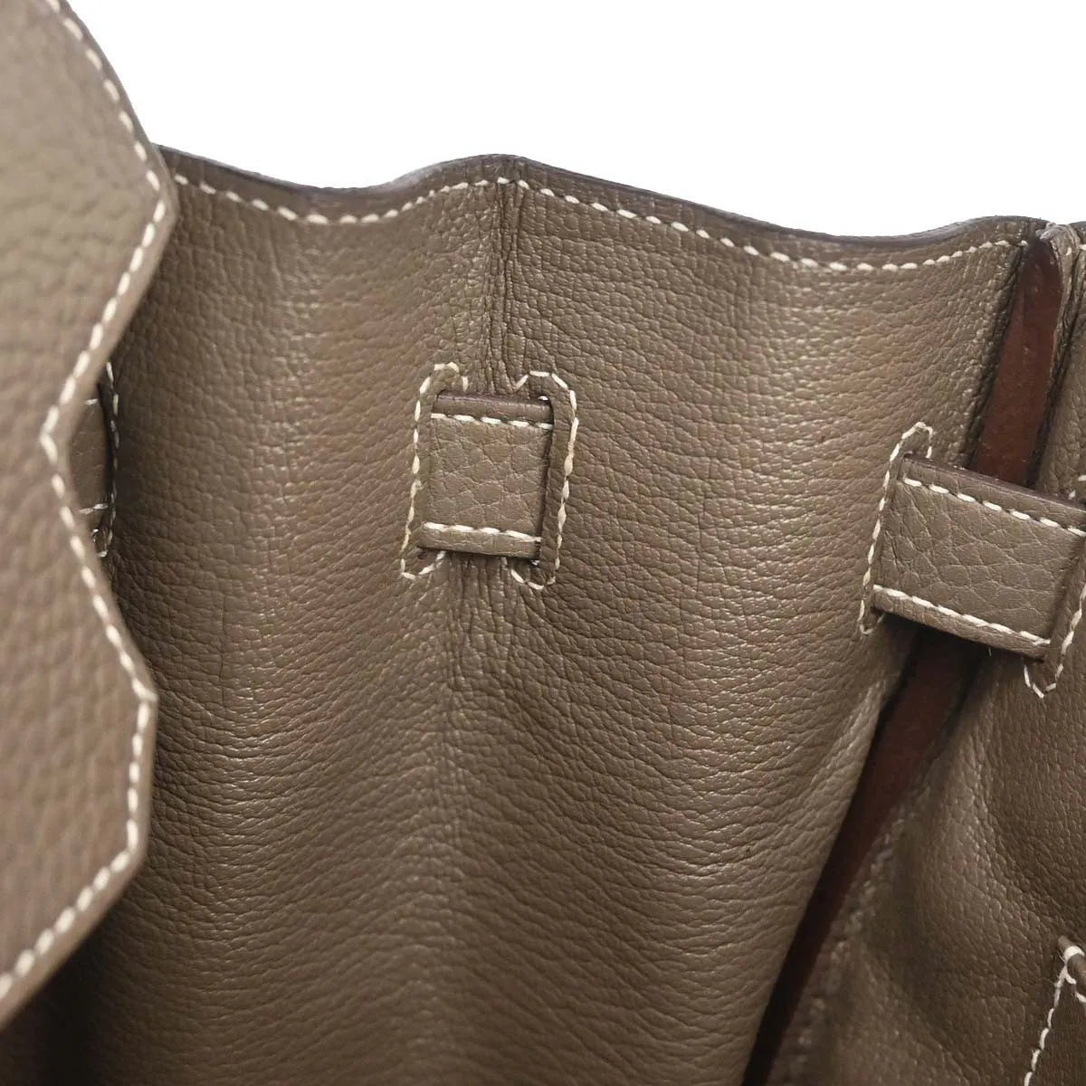 Hermes Birkin Etoupe Taurillon Clémence With Palladium Hardware Gray Calfskin Handbag (Pre-Owned)
