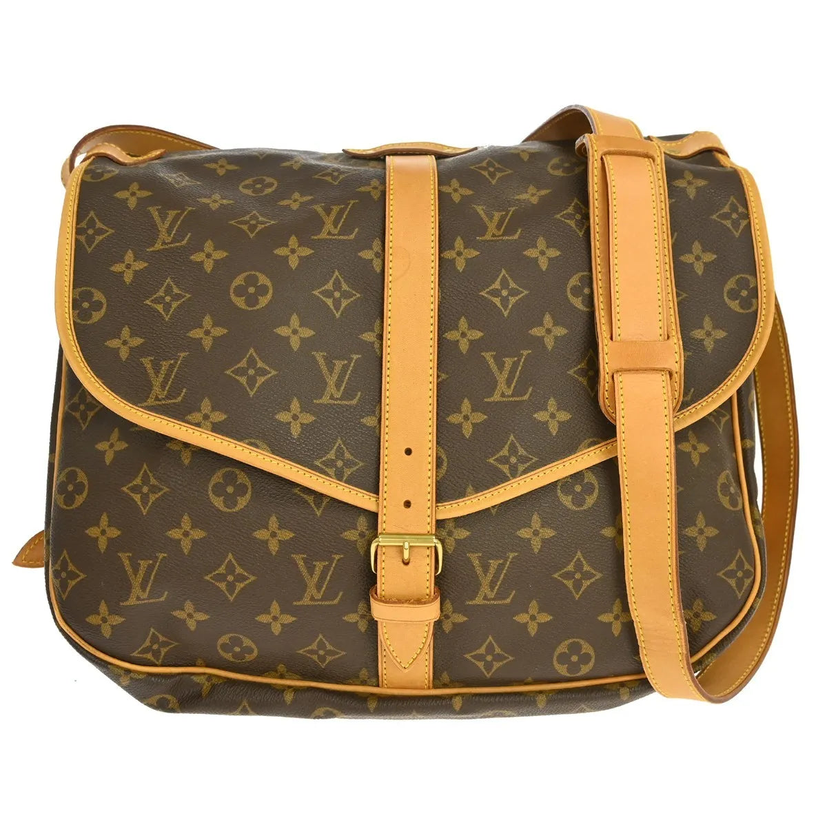 Louis Vuitton Saumur Monogram Canvas Brown Canvas Shoulder Bag Bag (Pre-Owned)