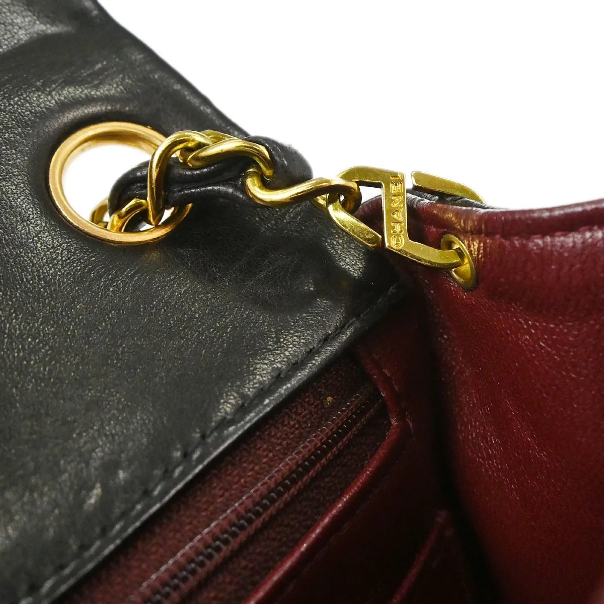 Chanel Vintage Square Classic Single Flap Quilted Lambskin Black Leather Shoulder Bag Bag (Pre-Owned)