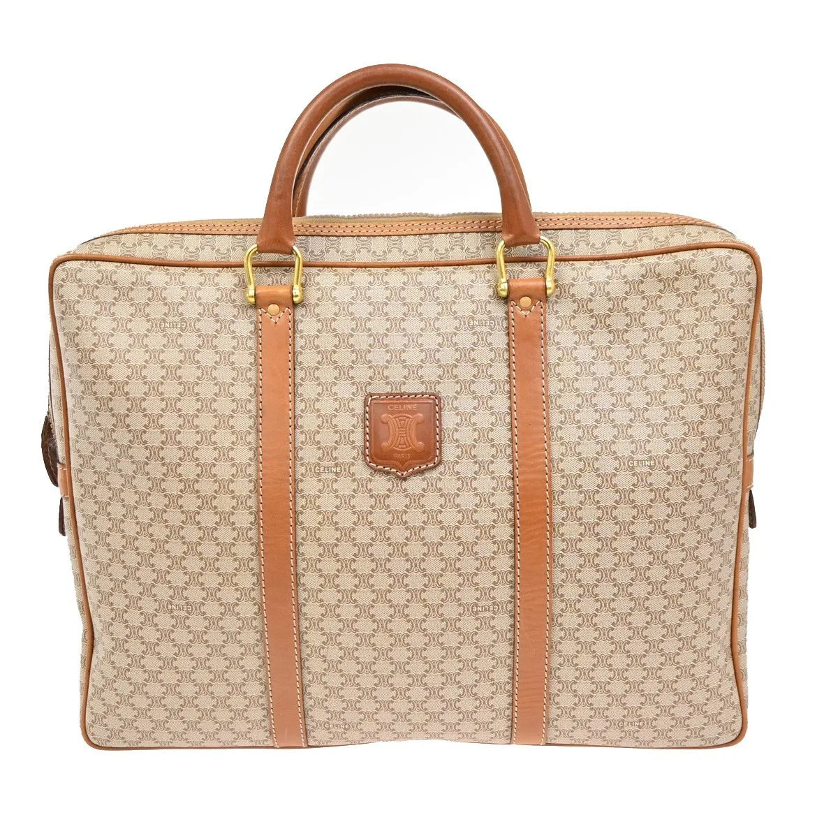 Celine Macadam Canvas And Leather Brown Canvas Briefcase Bag (Pre-Owned)