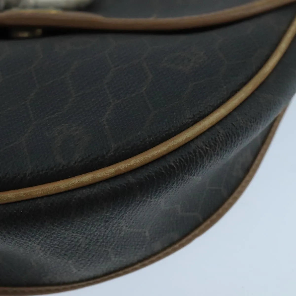 Christian Dior Vintage Honeycomb Flap Canvas And Leather Black Pvc Shoulder Bag Bag (Pre-Owned)