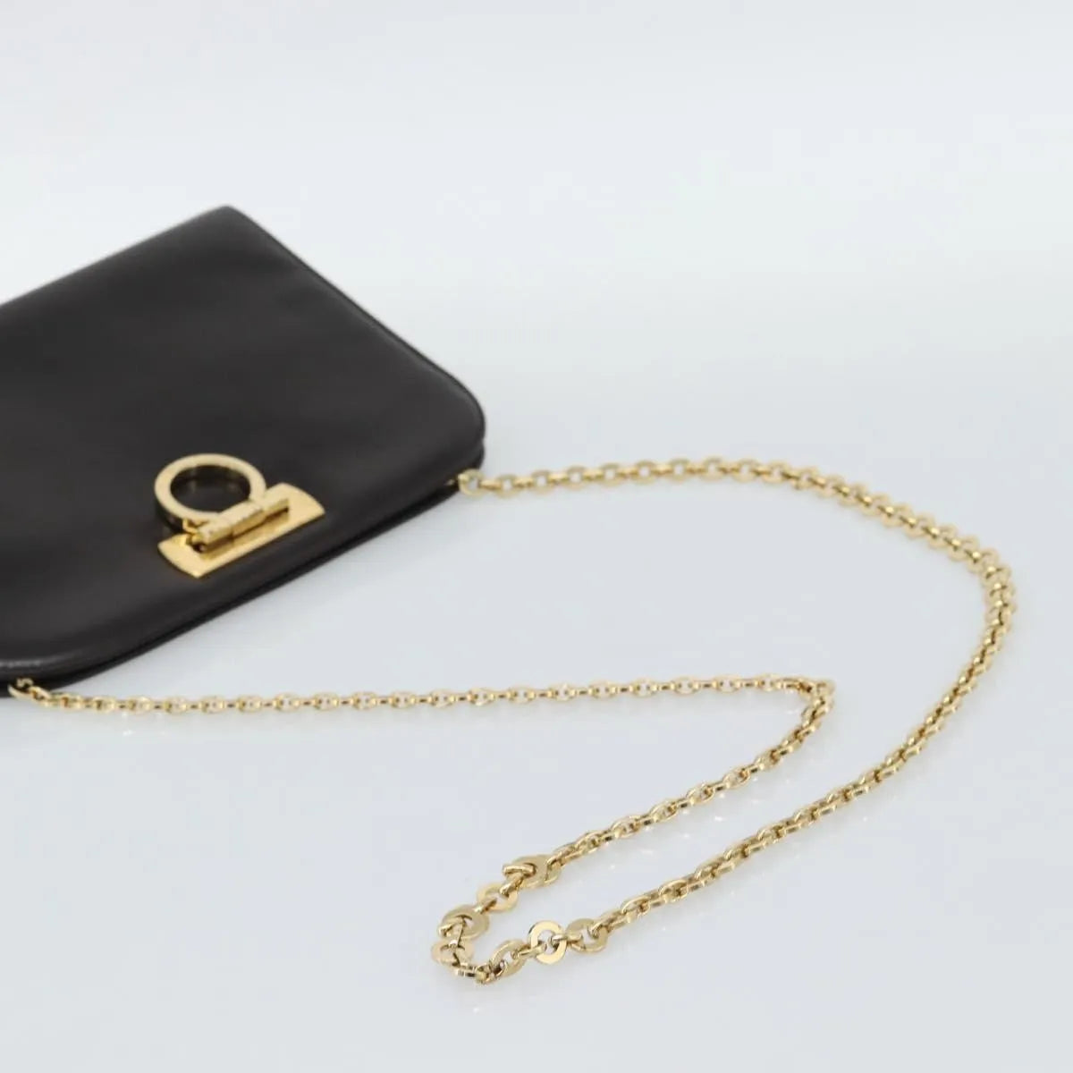 Salvatore Ferragamo Vintage Gancini Chain Leather Brown Leather Shoulder Bag Bag (Pre-Owned)