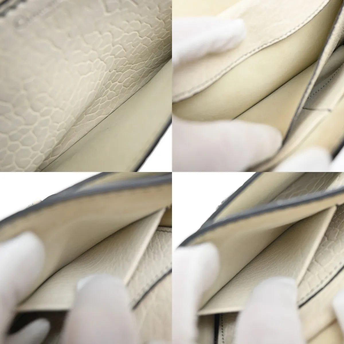 Christian Dior J'adior Flap Canyon Grained Lambskin With Mosaic Detail White Leather Shoulder Bag Bag (Pre-Owned)