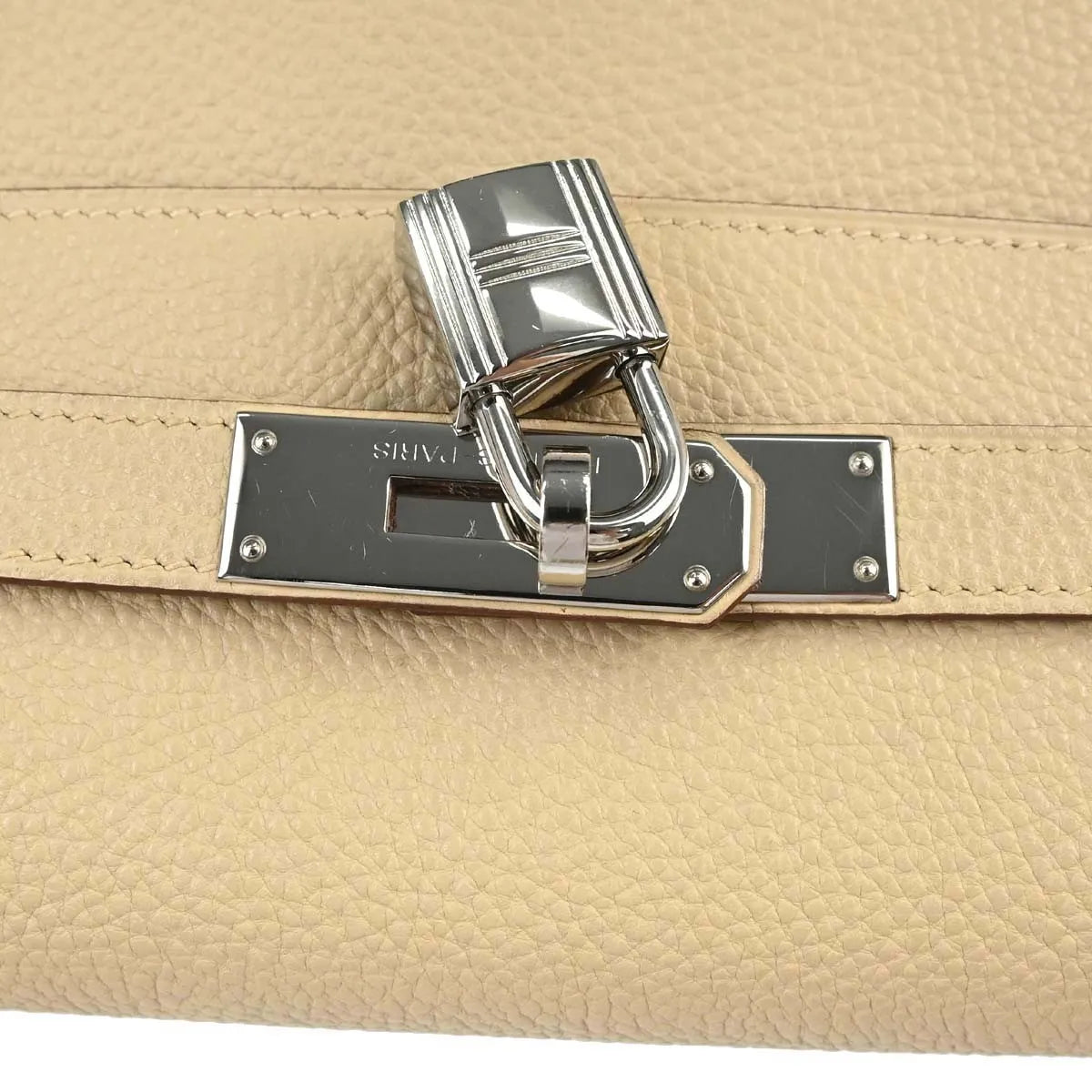 Hermes Kelly Retourne Togo Beige Leather Handbag (Pre-Owned)
