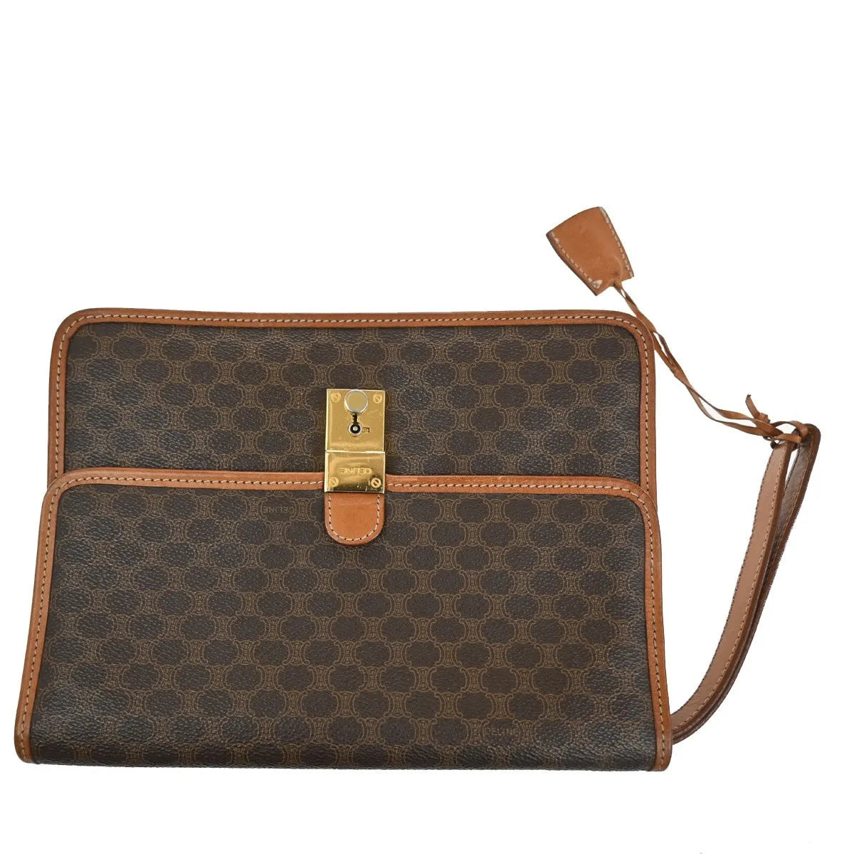 Celine Macadam Pochette Canvas And Leather Brown Canvas Clutche & Pouche Bag (Pre-Owned)