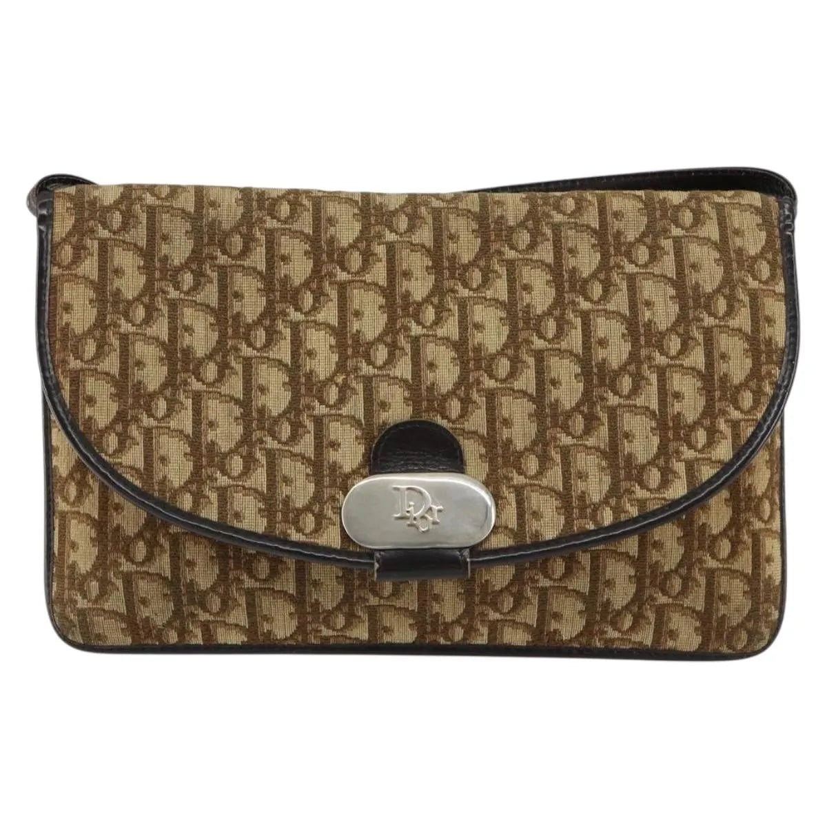 Christian Dior Vintage Trotter Canvas Beige Canvas Shoulder Bag Bag (Pre-Owned)