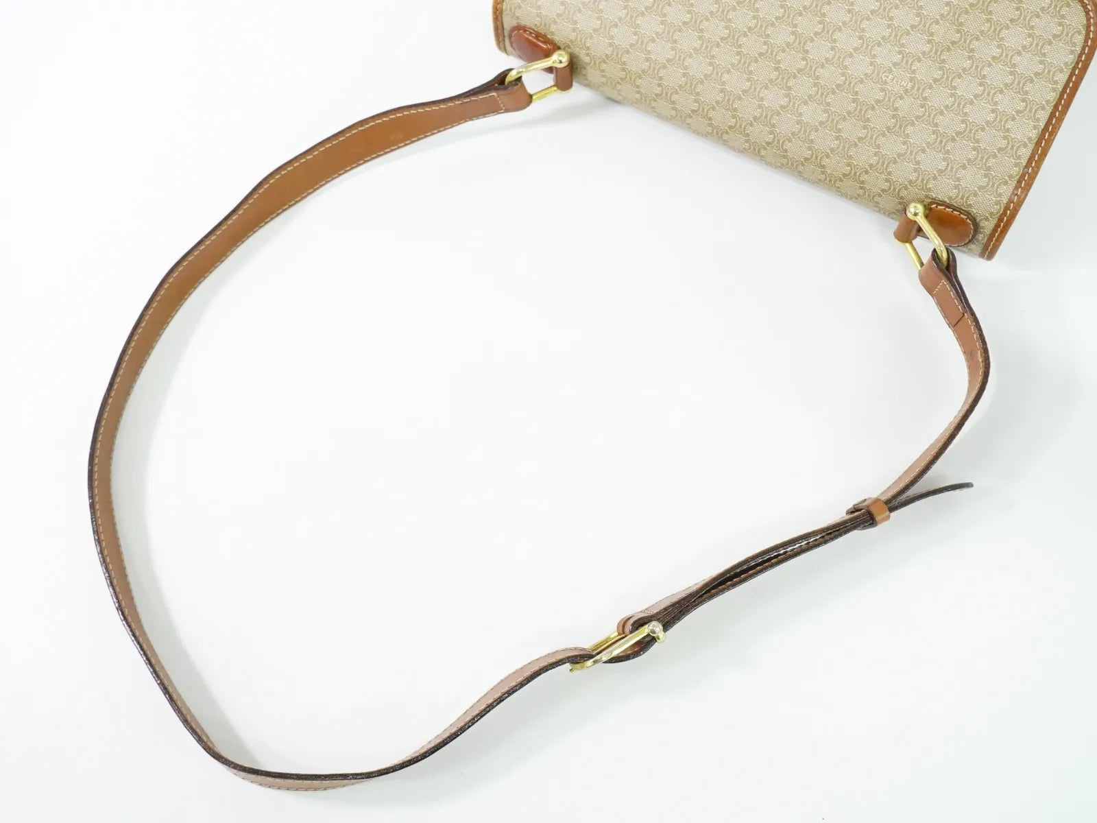 Celine Vintage Macadam Canvas Beige Pvc Shoulder Bag Bag (Pre-Owned)