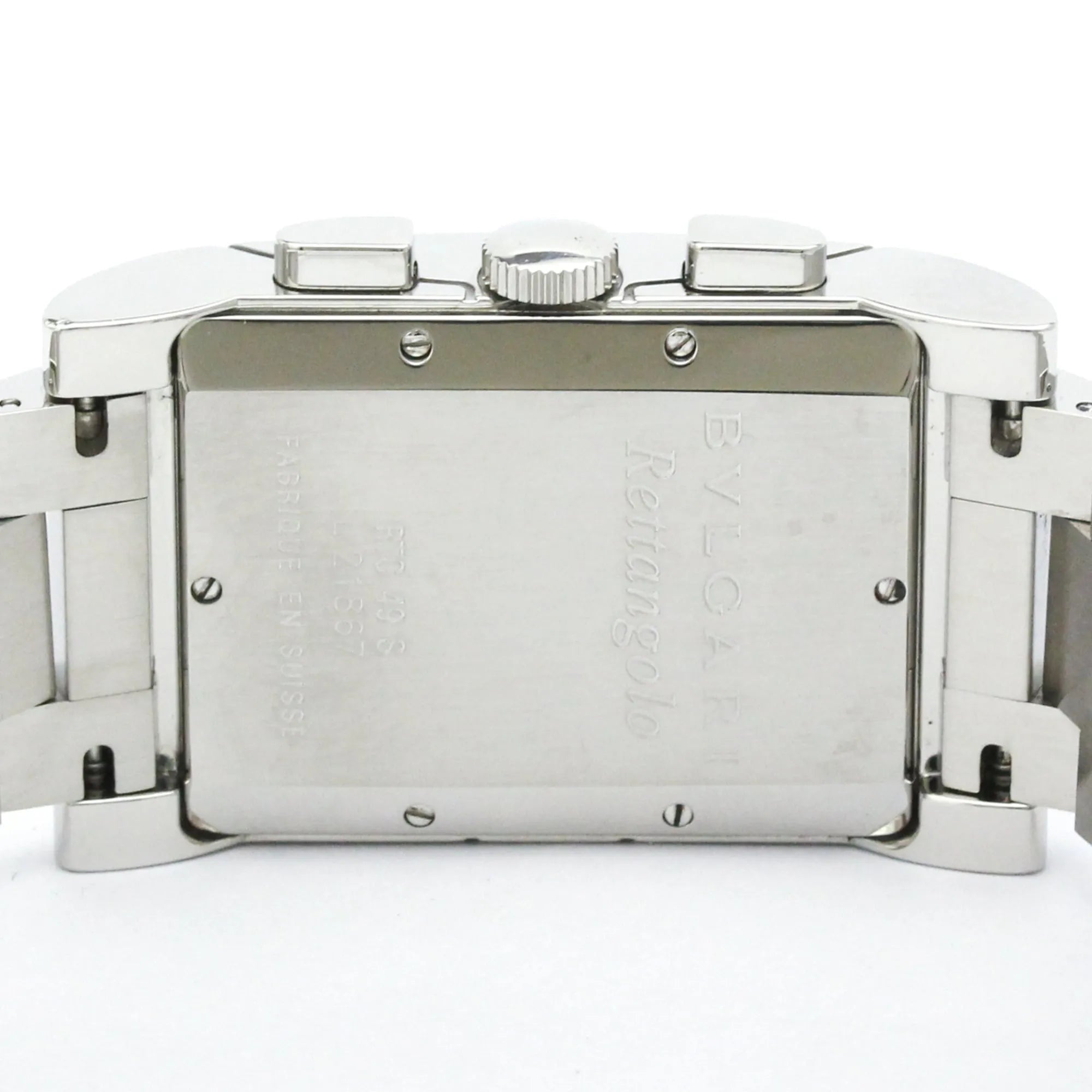 Bvlgari Bvlgari Rettangolo Chronograph Quartz Stainless Steel Watch (Pre-Owned)