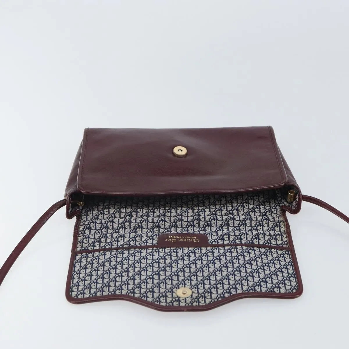 Christian Dior Vintage Leather Burgundy Leather Shoulder Bag Bag (Pre-Owned)