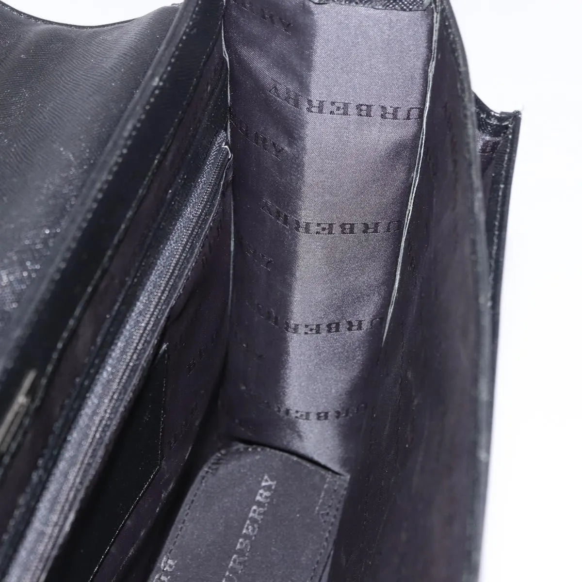 Burberry Vintage Leather Black Leather Briefcase Bag (Pre-Owned)