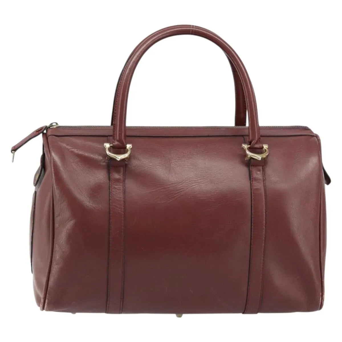 Cartier Must De Cartier Leather Burgundy Leather Handbag (Pre-Owned)