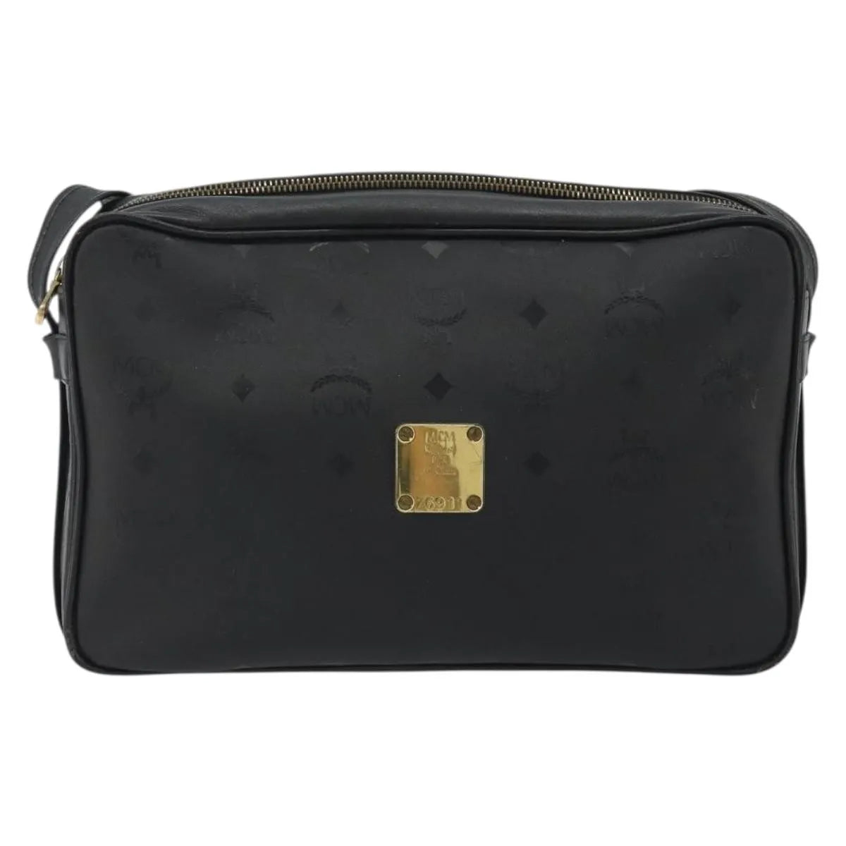 MCM Vintage Vicetos Pvc Leather Black Canvas Shoulder Bag Bag (Pre-Owned)