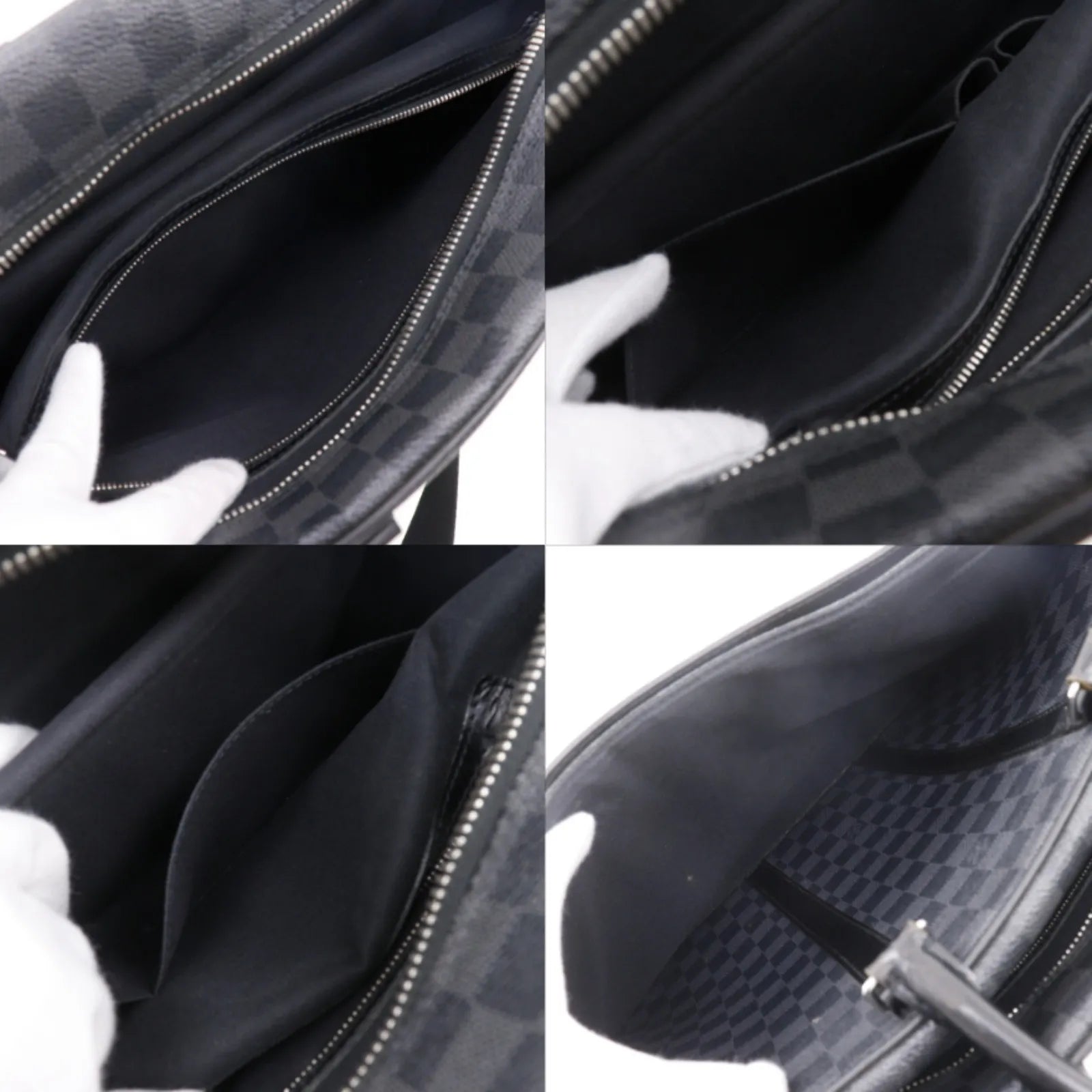 Louis Vuitton Porte-Documents Voyage Damier Graphite Black Canvas Briefcase Bag (Pre-Owned)