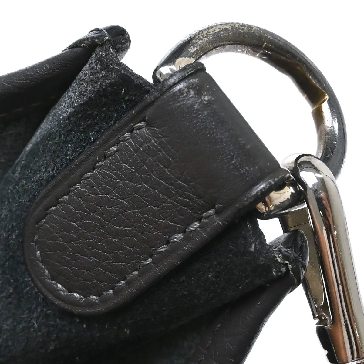 Hermes Evelyne Bag Gen I Clemence Gray Leather Handbag (Pre-Owned)