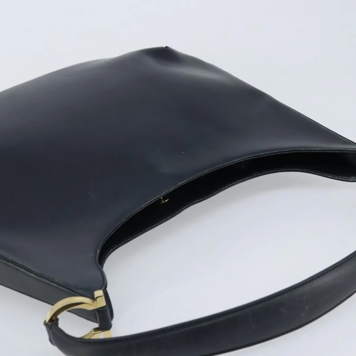 Salvatore Ferragamo Gancini Leather Navy Leather Handbag (Pre-Owned)