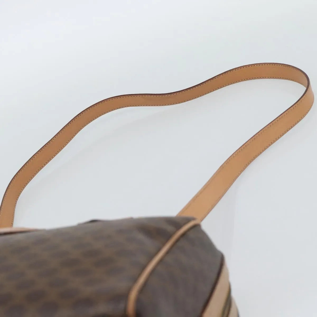 Celine Vintage Macadam Boston Canvas And Leather Brown Pvc Handbag (Pre-Owned)