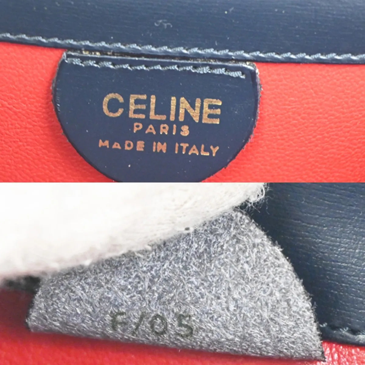 Celine Gancini Leather Navy Leather Handbag (Pre-Owned)