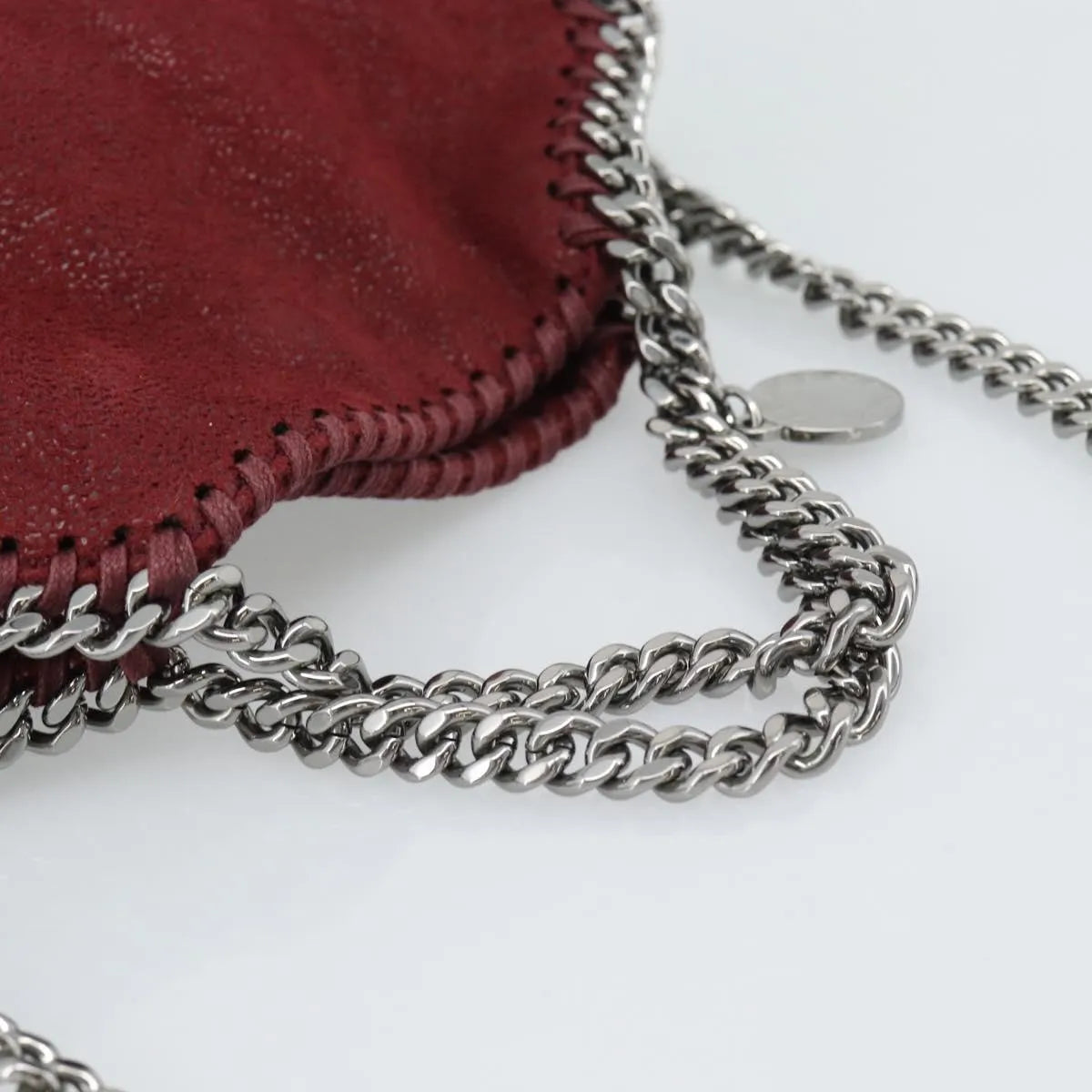 Stella Mccartney Falabella Fold Over Clutch Faux Leather Burgundy Polyester Crossbody Bag Bag (Pre-Owned)