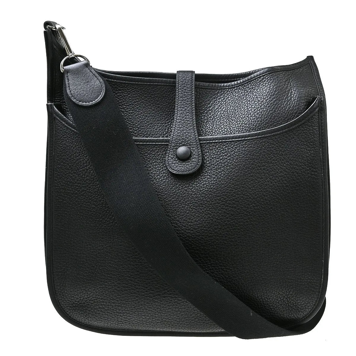 Hermes Evelyne Bag Gen Ii Clemence Black Leather Shoulder Bag Bag (Pre-Owned)