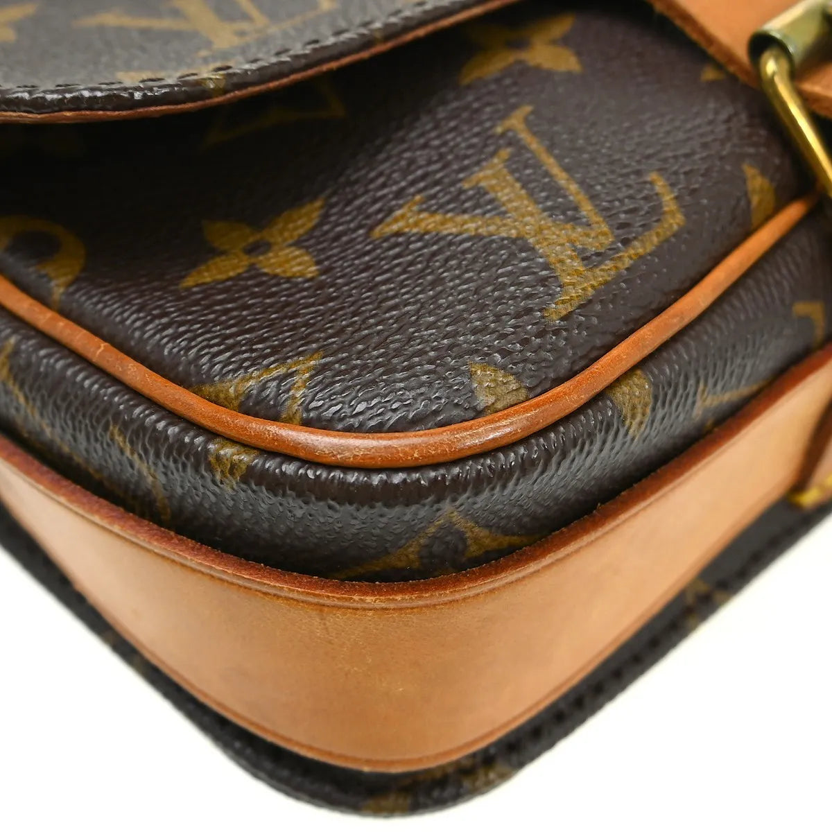 Louis Vuitton Cartouchiere Handbag Monogram Canvas Brown Canvas Shoulder Bag Bag (Pre-Owned)