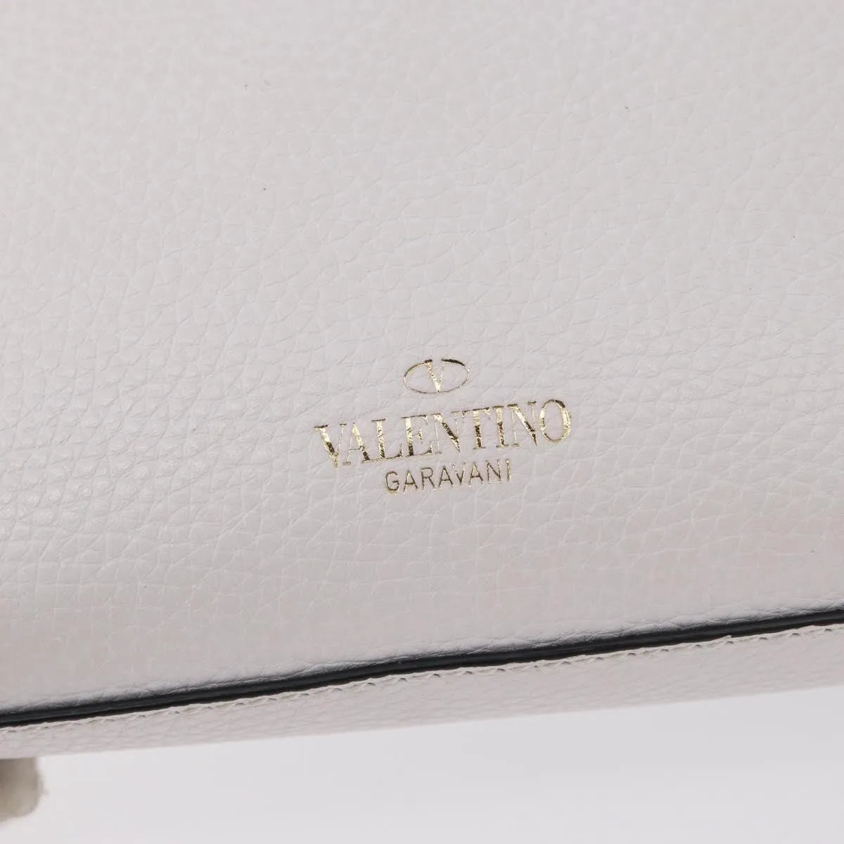 Valentino Garavani Rockstud Flip Lock Flap Leather White_Gold Leather Shoulder Bag Bag (Pre-Owned)