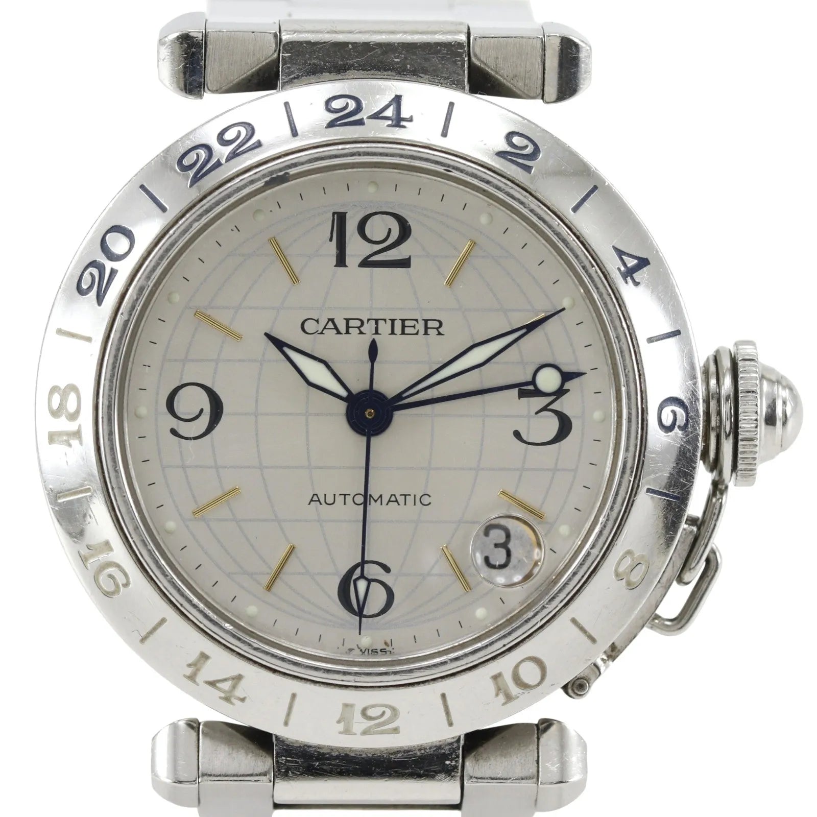 Cartier Pasha C Gmt Automatic Stainless Steel Watch (Pre-Owned)