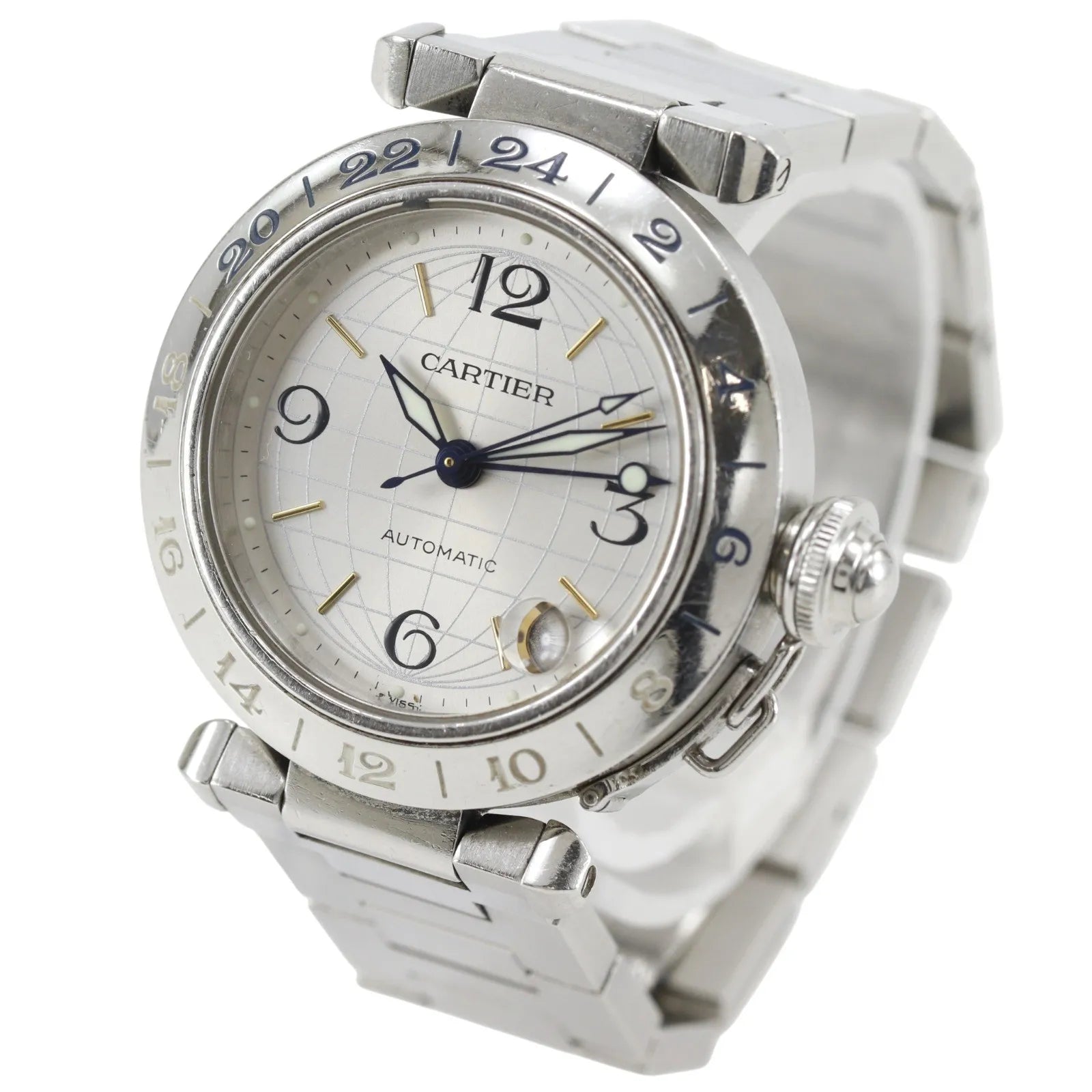 Cartier Pasha C Gmt Automatic Stainless Steel Watch (Pre-Owned)