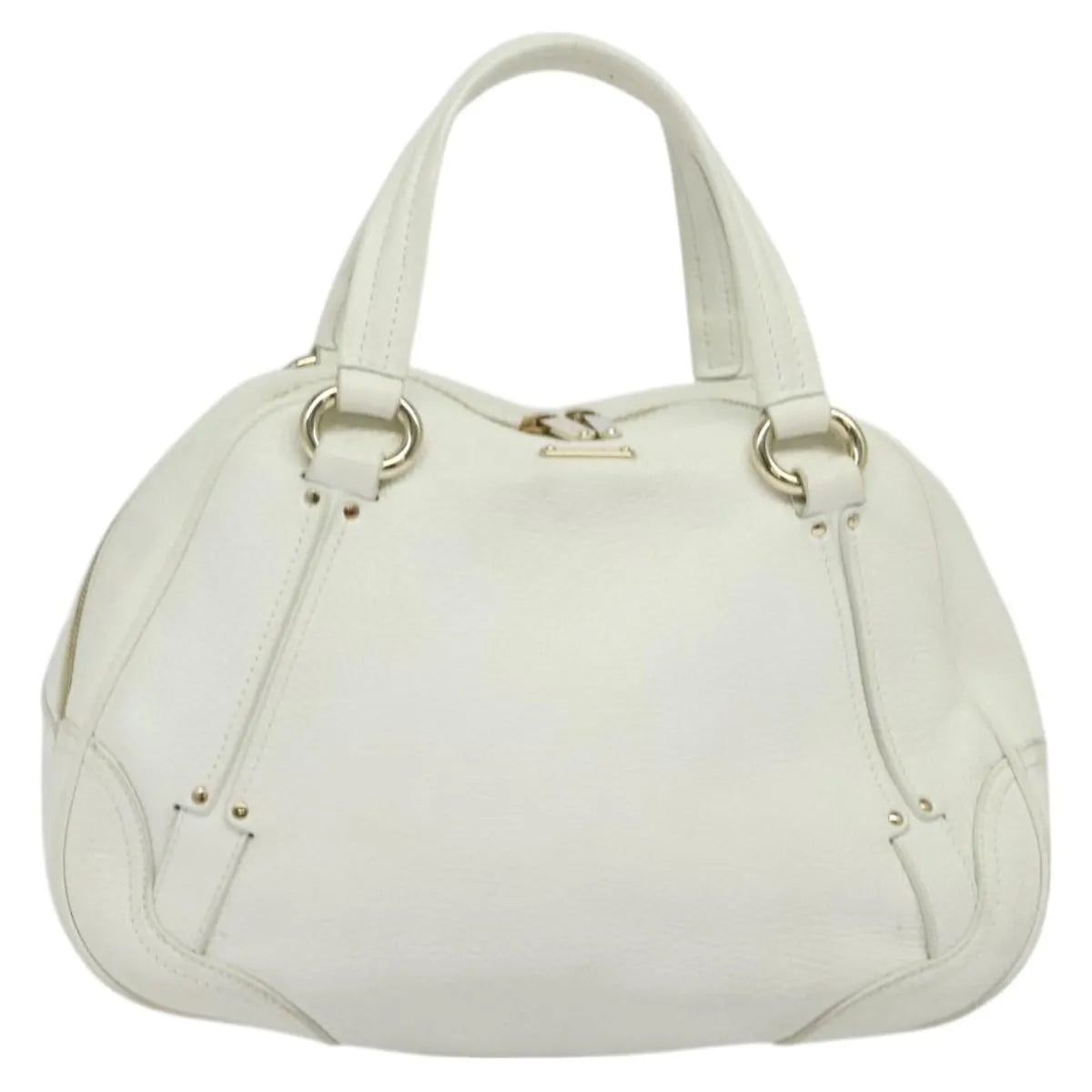 Celine Vintage Leather White Leather Handbag (Pre-Owned)