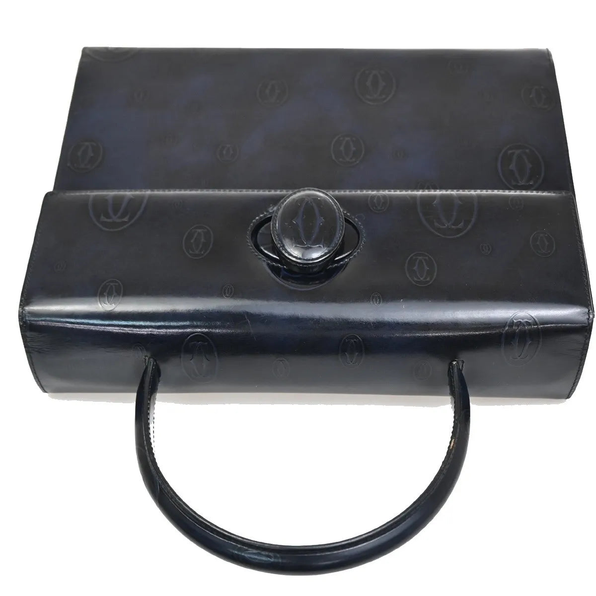 Cartier Happy Birthday Patent Leather Navy Patent_Leather Handbag (Pre-Owned)