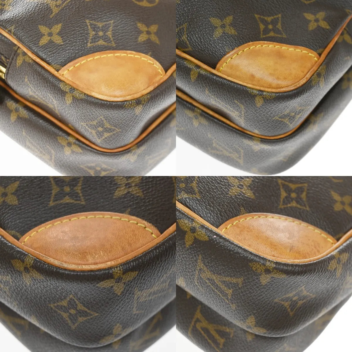 Louis Vuitton Amazone Monogram Canvas Brown Leather Shoulder Bag Bag (Pre-Owned)