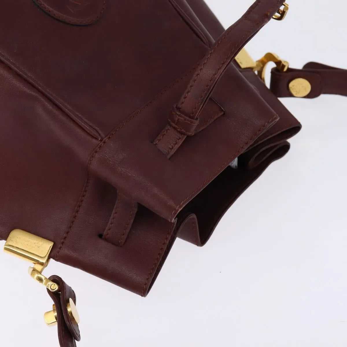 Cartier Must De Cartier Leather Burgundy Leather Shoulder Bag Bag (Pre-Owned)