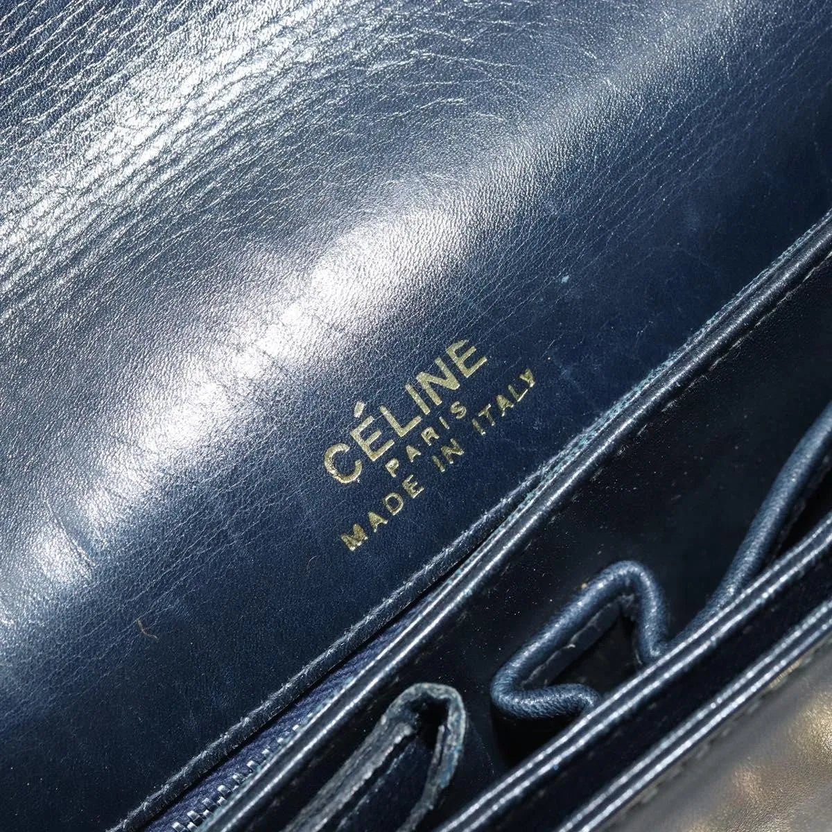 Celine Horse Carriage Leather Black Leather Shoulder Bag Bag (Pre-Owned)