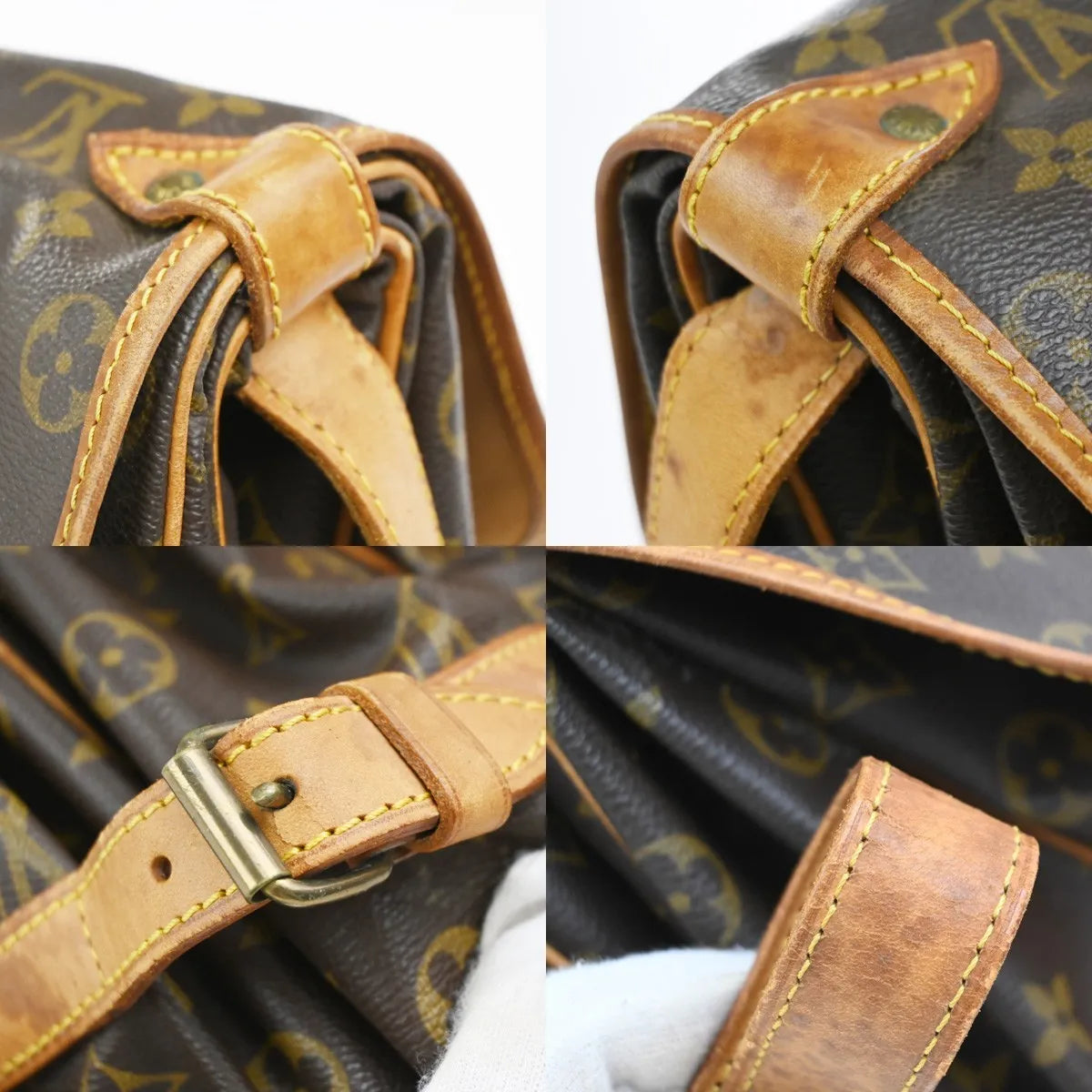Louis Vuitton Saumur Monogram Canvas Brown Canvas Shoulder Bag Bag (Pre-Owned)