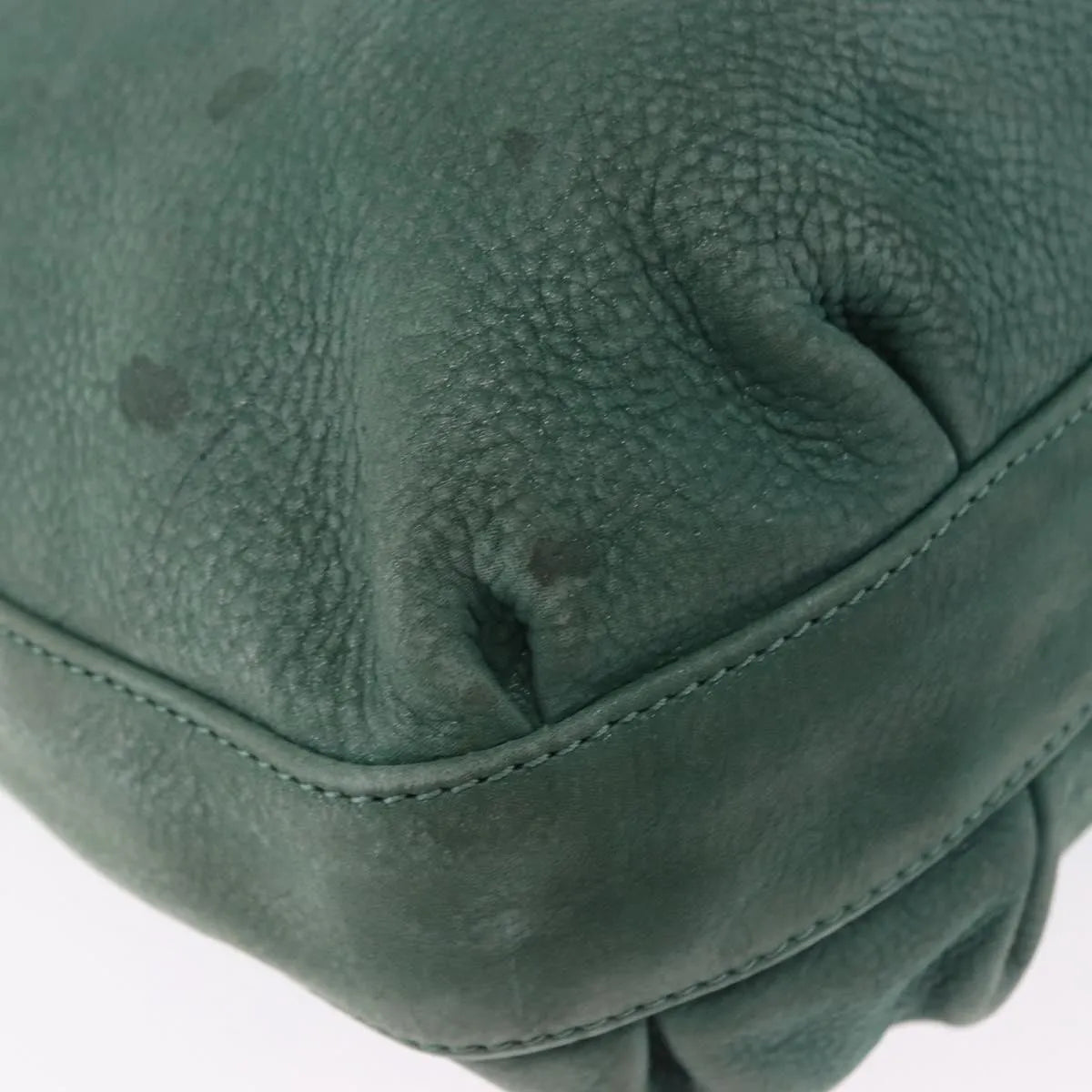 Fendi Vintage Tote Leather Green Leather Shoulder Bag Bag (Pre-Owned)