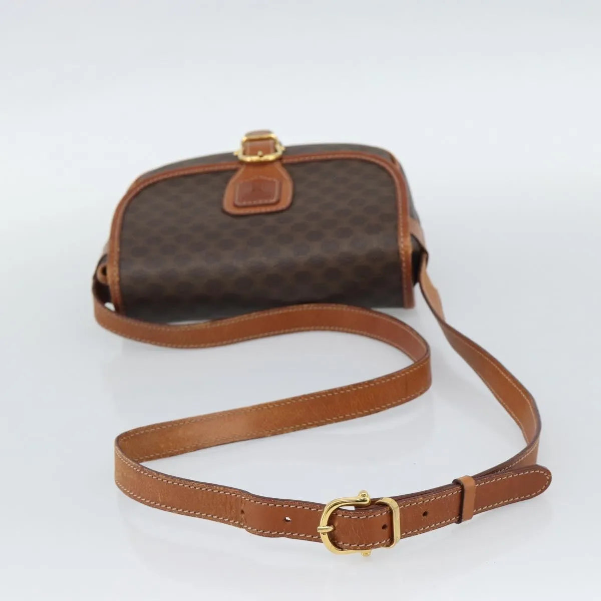 Celine Vintage Macadam Canvas Brown Canvas Shoulder Bag Bag (Pre-Owned)